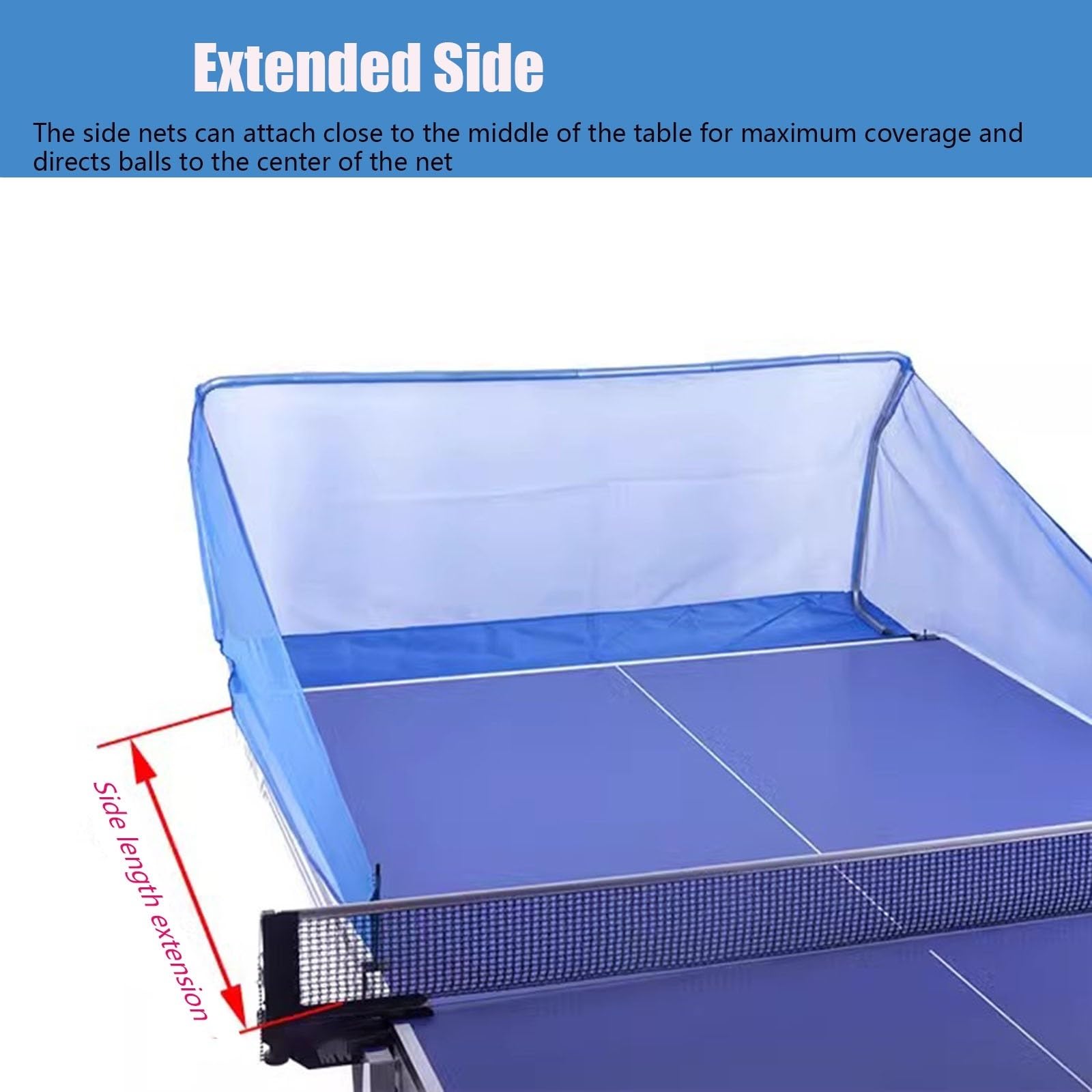 Red para atrapar Pelotas de Tenis de Mesa,Entrenamiento portátil de Tenis de Mesa Se Fija a la Mesa de Ping Pong para Recoger Las Pelotas Durante el saque del Robot de Tenis de Mesa