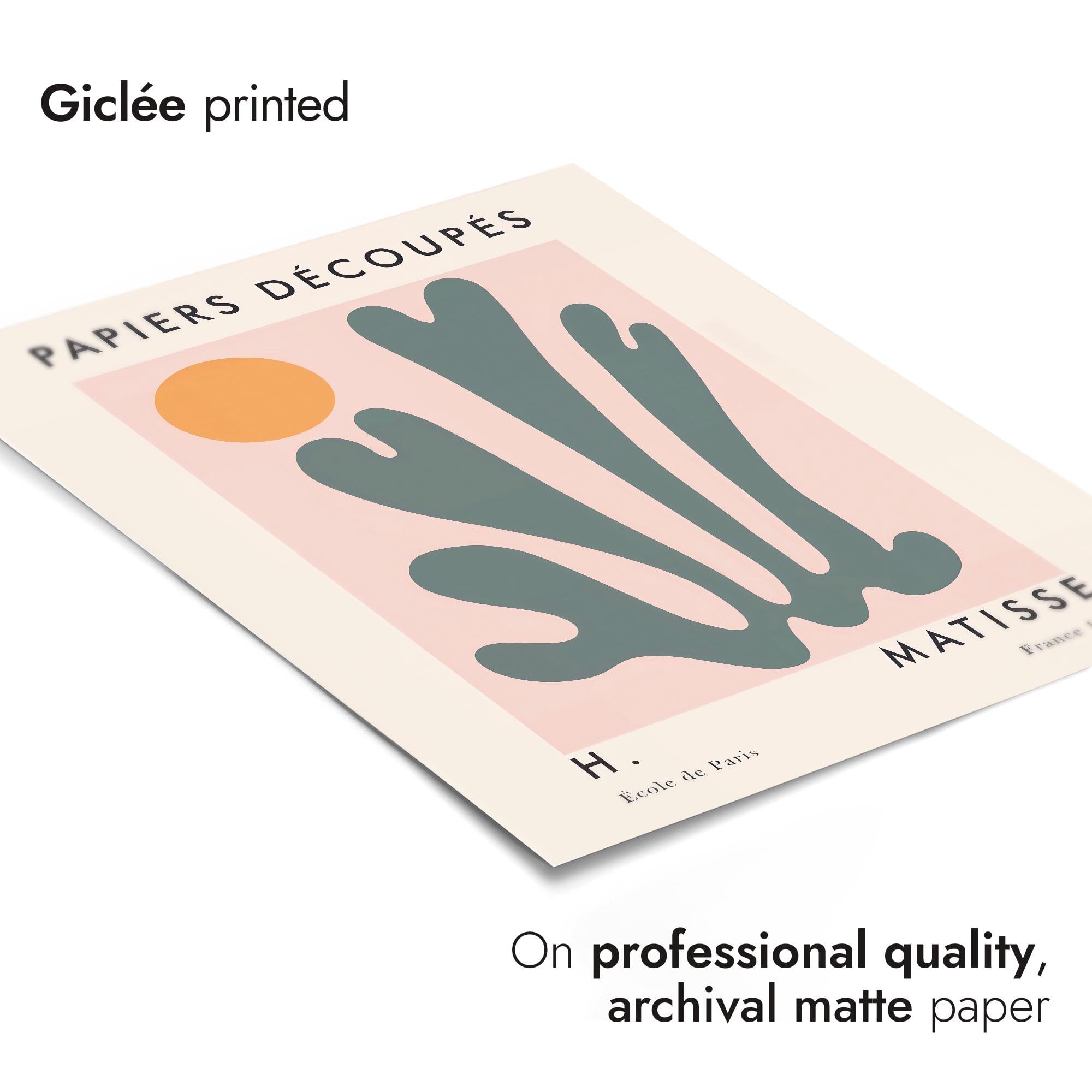 Papiers Découpés I von Henri Matisse Sonnenformen abstraktes Korallen-Thema, Collage, Grafikausstellung, Hochformat, Wandkunstdruck, Archiv-matt, A1 (nur Druck), 84,1 x 59,4 cm