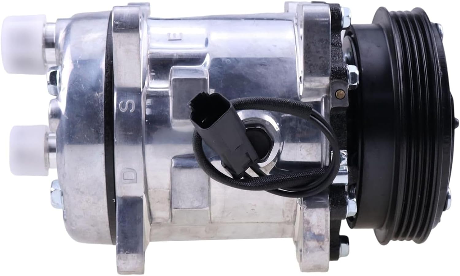 12V A/C Compressor 7363374 Compatible for Bobcat S550 S570 S590 S595 S630 S650 T550 T590 T595 T630 T650 E32 E35 E42 E45 E50 E55 E85