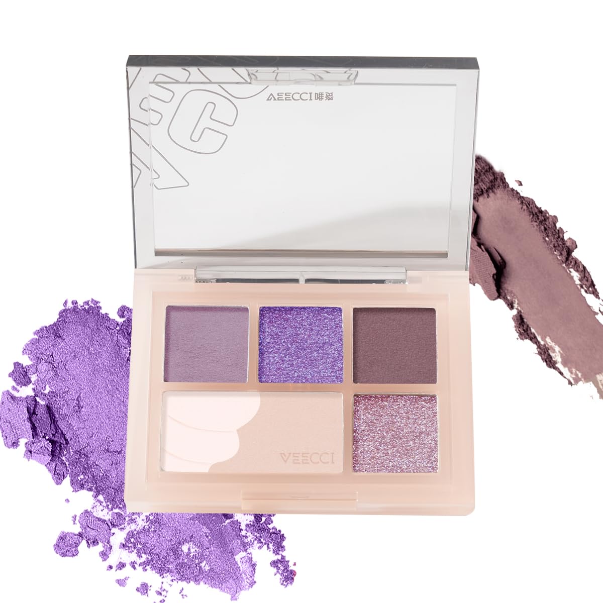 Revolution Eyeshadow Palette - Creamy, Blendable Matte & Shimmer Finishes | Versatile Eye Makeup Set for a Nude Look with Contouring, Highlighting, Blush & Setting | PurpleShades Paltte