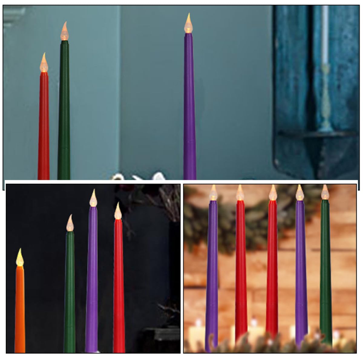 Flammenlose Batteriekerzen aus Pp und LED 12 Stück Lila mit Realistischem Kerzenlichteffekt Installieren für Feiern und Hochzeiten