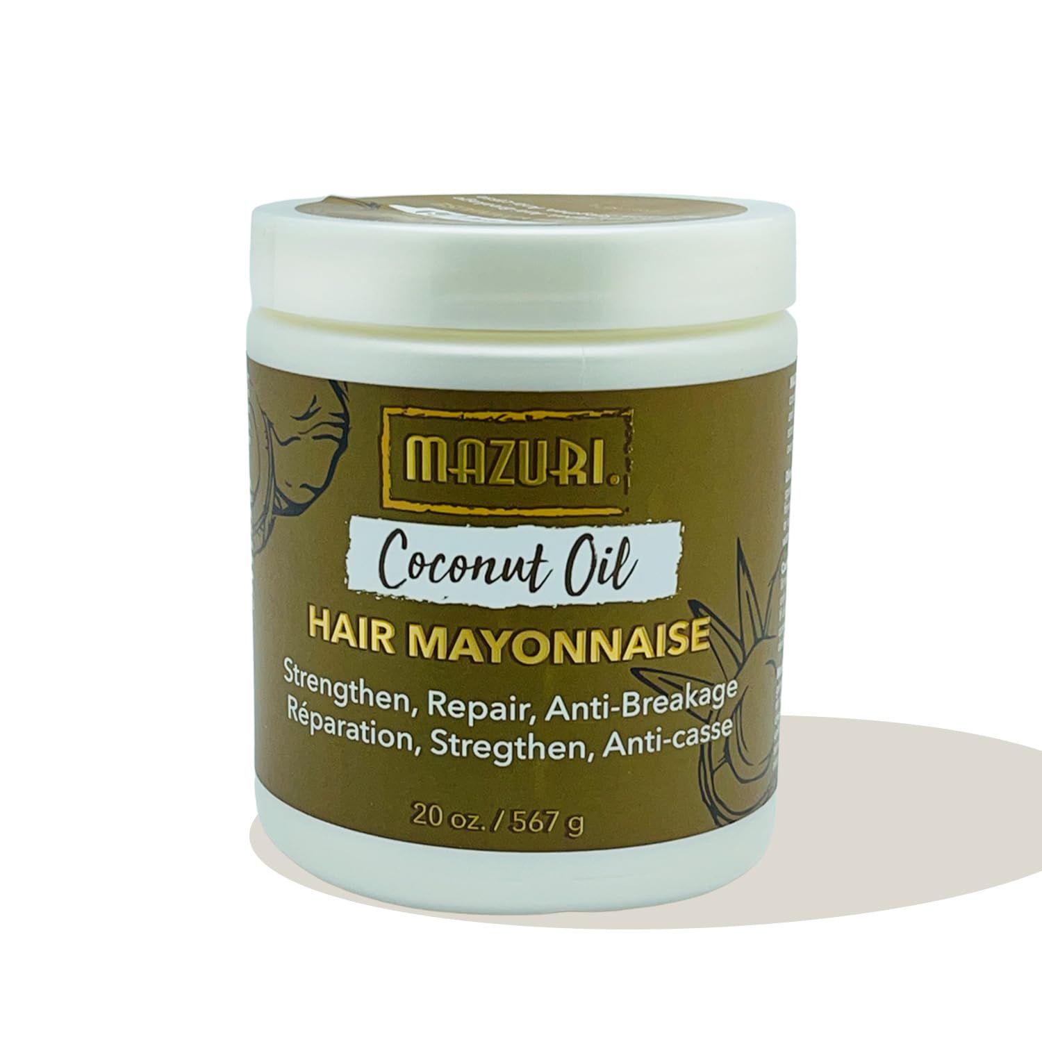 Mazuri Coconut Oil Hair Mayonnaise, 567 g, Strengthens, Repairs, Anti-Breakage