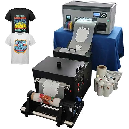 A3+ XP600 DTF Printer with Shaking Dryer for t Shirt Garment Come with 5 * 1000ML DTF Ink 1KG Powde and One roll Film