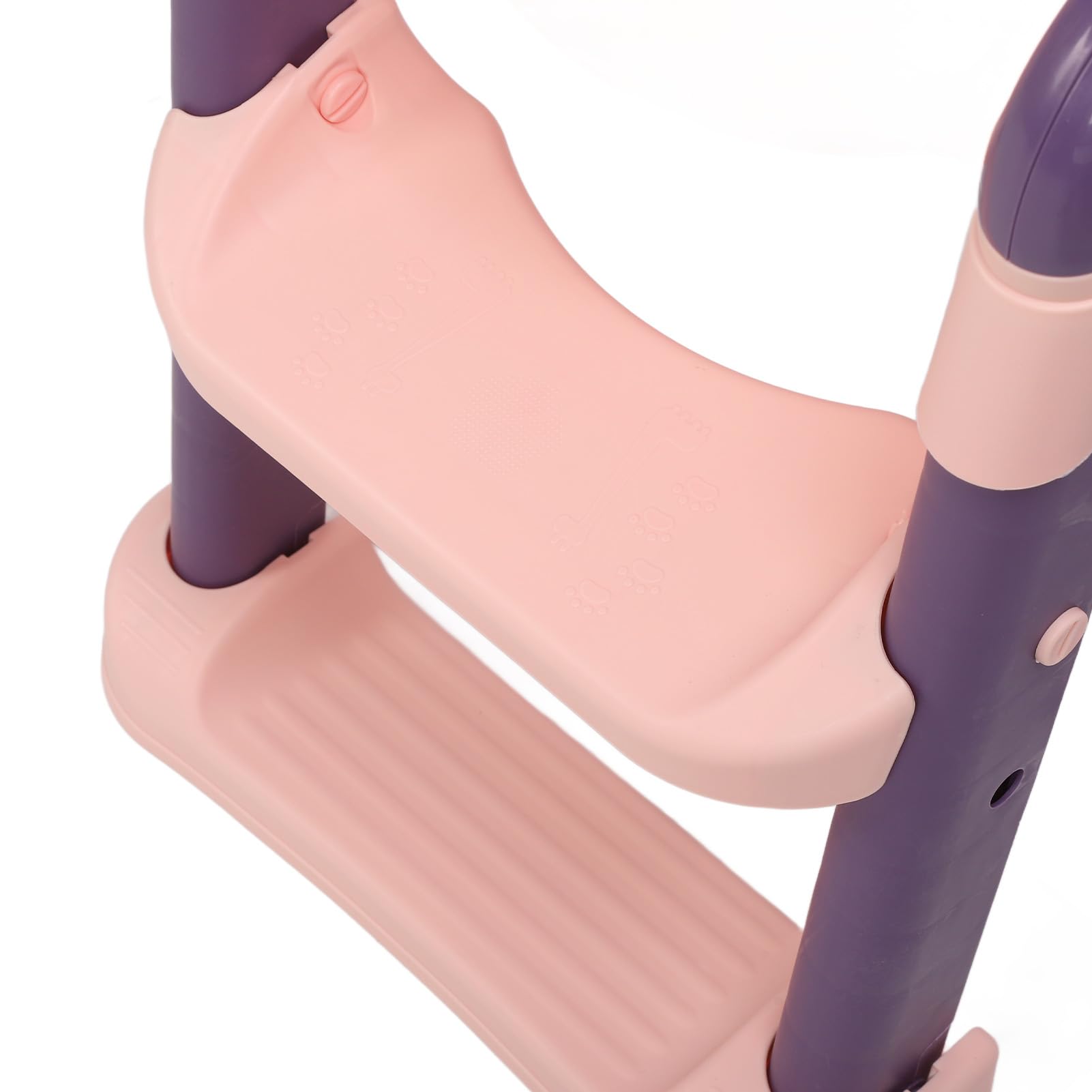 Asiento de Escalera para Inodoro de Entrenamiento para Ir Al Baño, Taburete Ajustable Antideslizante para Niños, Diseño de Dibujos Animados Portátil, 1 Unidad (Rosado)
