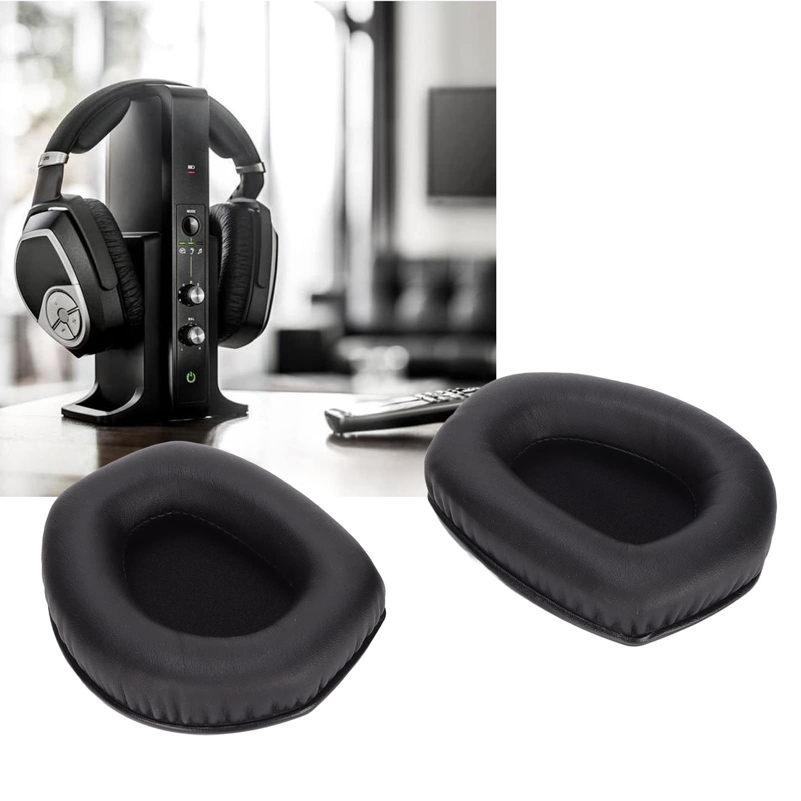 Pilipane Ersatz-Ohrpolster Für Sennheiser HDR RS165/175/185/195 | Proteinleder, Hohe Elastizität, Bequem