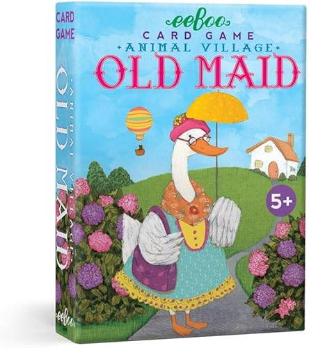 eeBoo: Animal Old Maid, juego de cartas para niños, las tarjetas son duraderas, fáciles de entender (idioma español no garantizado) incluidas, para