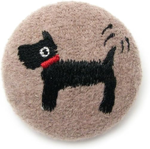 Amazon アニマルロード Animal Road ブローチ 動物ピンブローチ 40mm バッチ 猫 犬 鳥 Ks くろい犬 ブローチ 通販