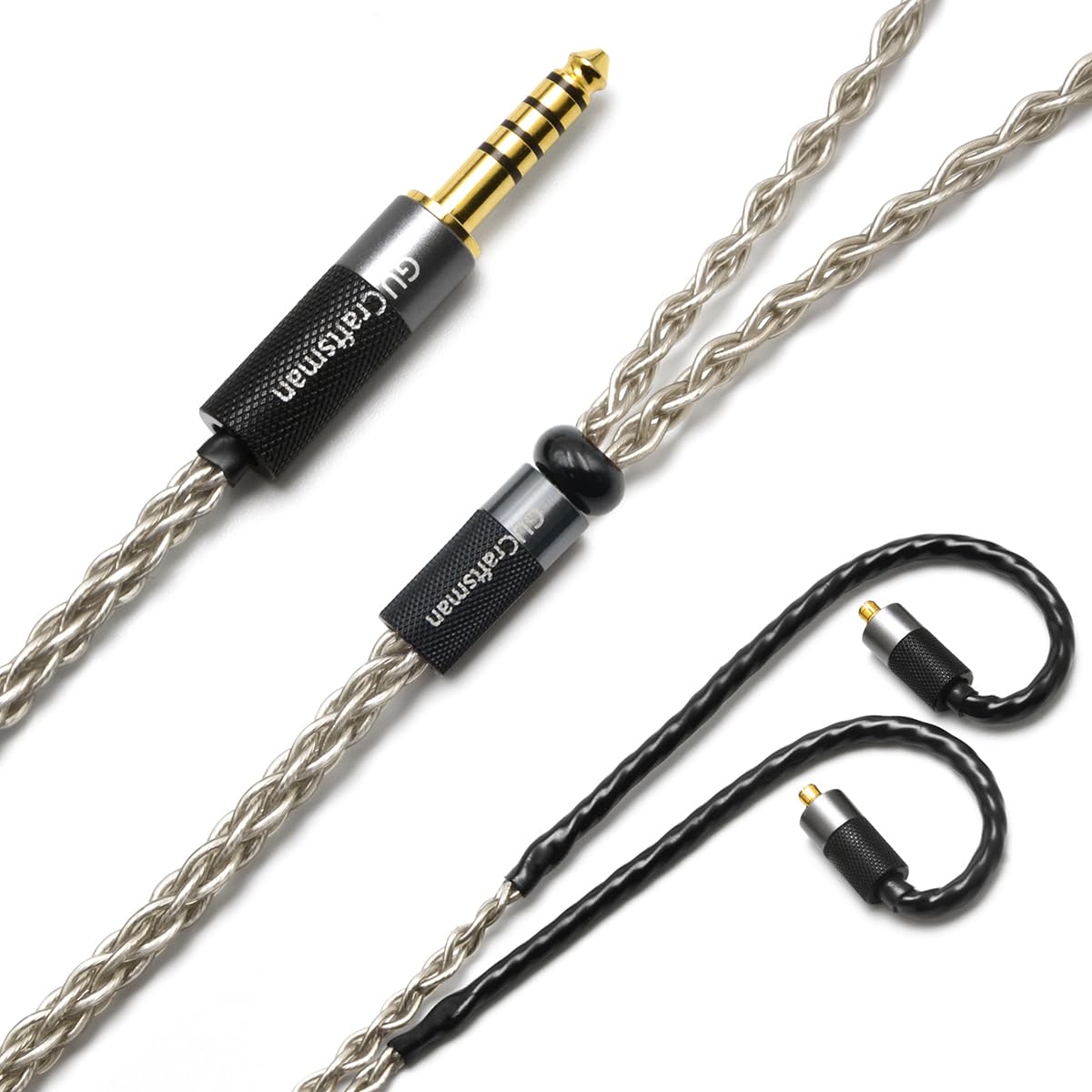 GUCraftsman MMCX IEM-Upgrade-Kabel aus 6N Einkristall-Silber für SHURE SE846, SE535, Beyerdynamic DT 70/71/72/73 IE, Campfire Audio Vega, ATLAS, Solaris, Astell&Kern AK ZERO2, AK T9iE (4,4 mm Stecker)