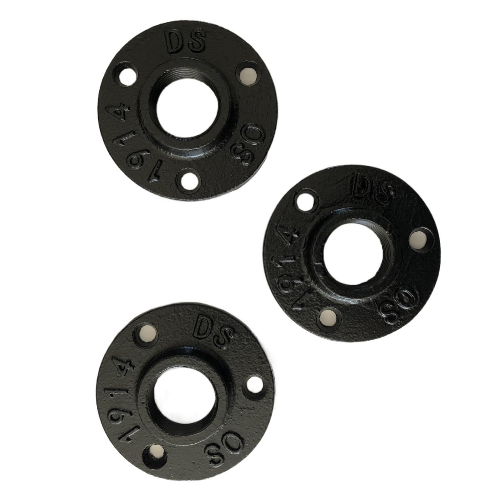 SBTRKT 8 Uds DN20 3 Agujeros Brida de Metal for Muebles Brida roscada Industrial Gris Oscuro Steampunk Montaje