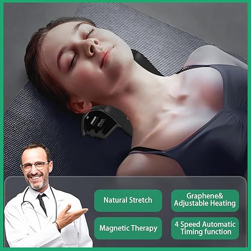 Miniatura 6 de GearMucho Estirador de cuello térmico para aliviar el dolor, dispositivo de tracción cervical de calentamiento instantáneo, control inteligente para