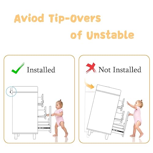 Miniatura 6 de Cambiador de bebé con 5 cajones, cómoda para cuarto de bebé con cesta de lavandería inclinable, organizador de cambiador infantil para guardería y