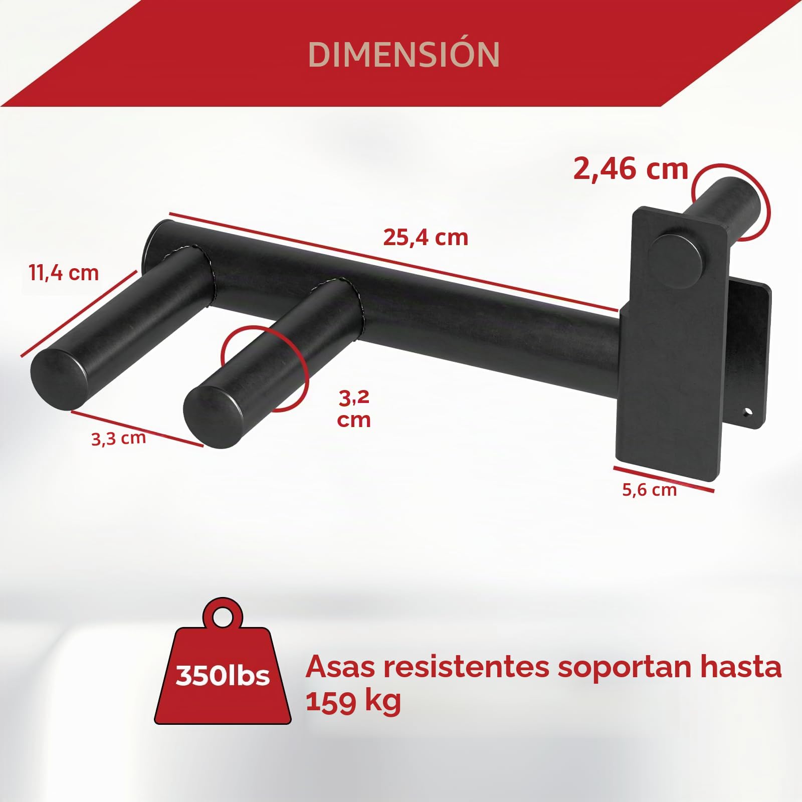 Yes4All, Accesorio para barra de inmersión para sentadillas con capacidad de 450 kg, para tubo de 5 x 5 cm, jaula de alimentación de agujero de 2,5 cm incluyendo gancho en J, brazo de seguridad