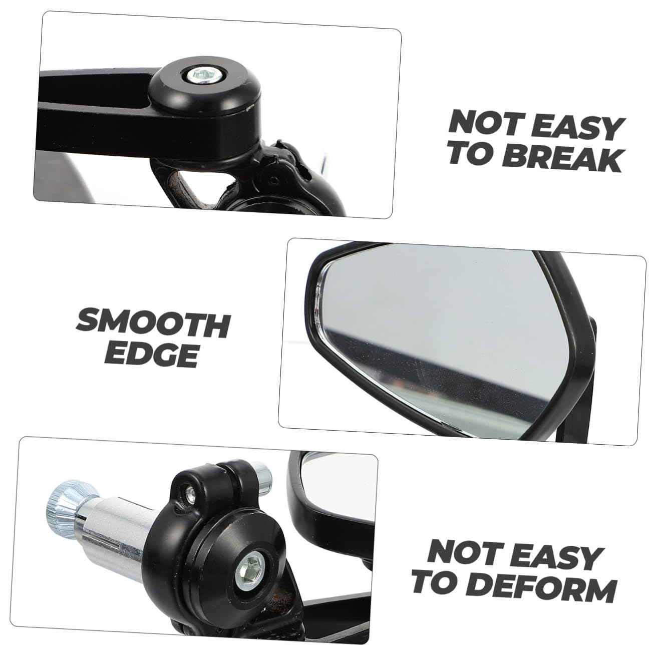 iplusmile Specchietti Moto Bar End in Lega di Alluminio Neri 22mm Set di 2 per Scooter e Naked Retrovisori ad Alta Definizione per Guida Sicura