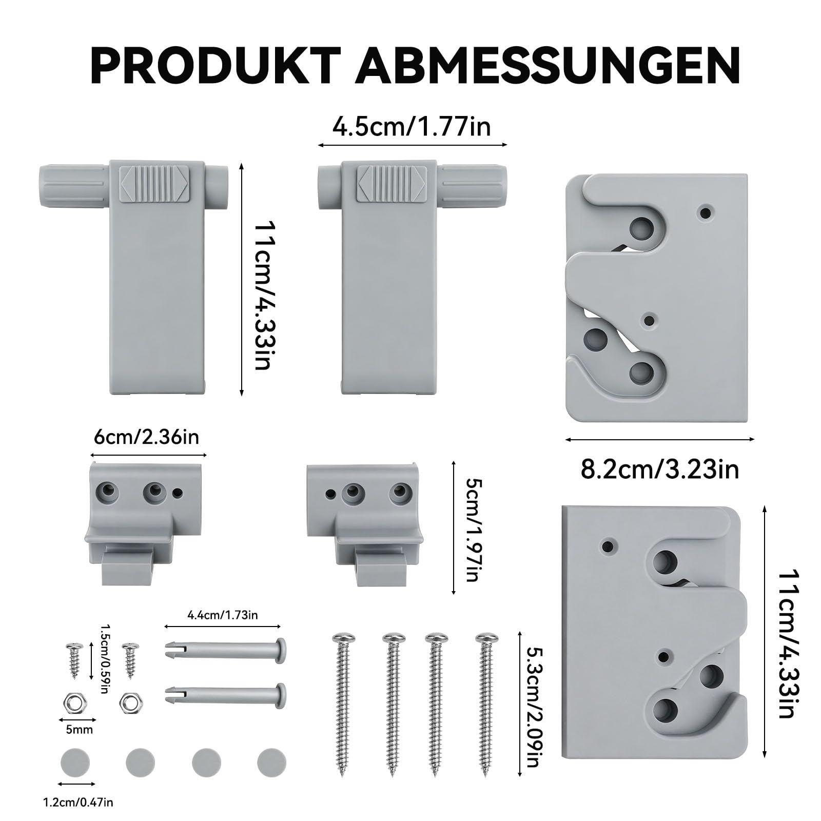 Griffmechanik-Set für Braas/Dörken-Atelier Dachfenster BA/DA - Komplettes Ersatzteil für Griffkonsole in Grau - Passend für Atelier-Fenster ab 1992