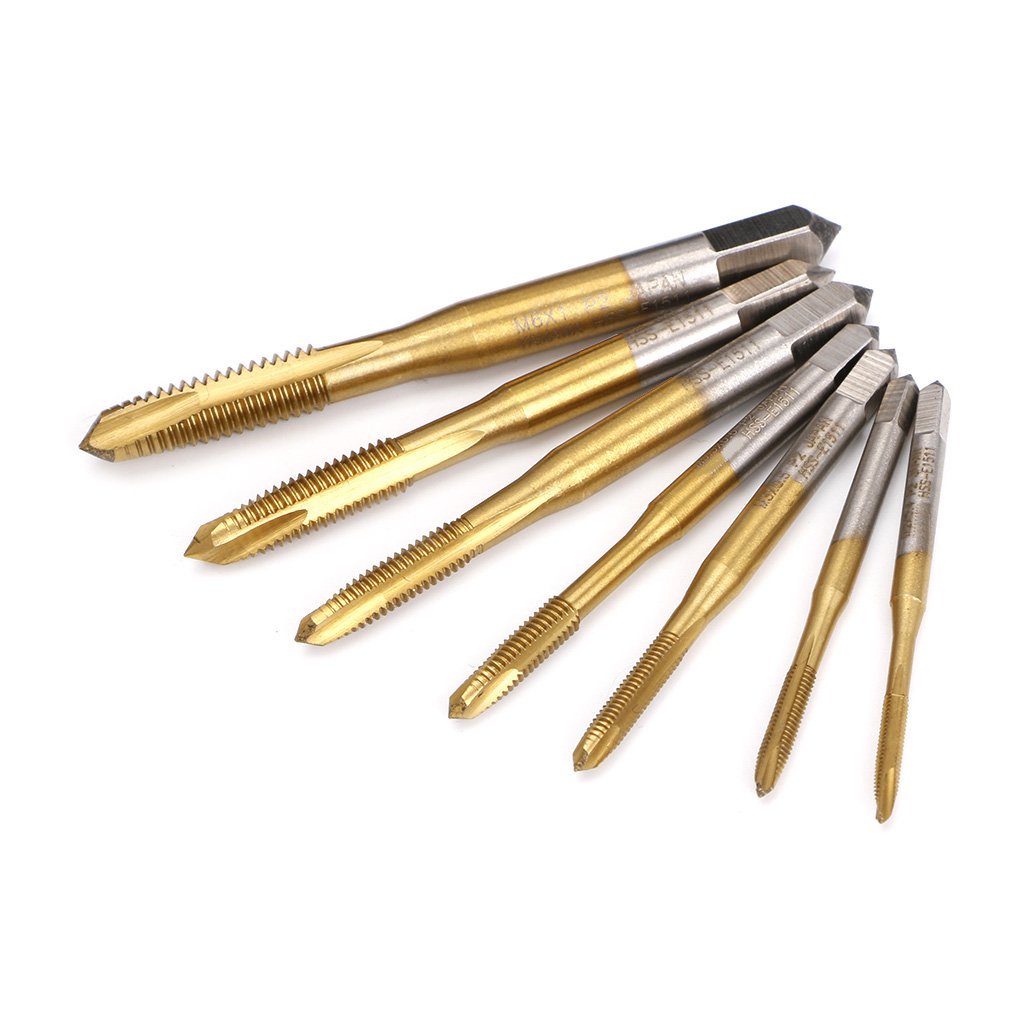 Wowowo As Pictures Shown M2/M2.5/M3/M3.5/M4/M5/M6 Hss Metric Straight Flute Thread Screw Tap Plug Tap