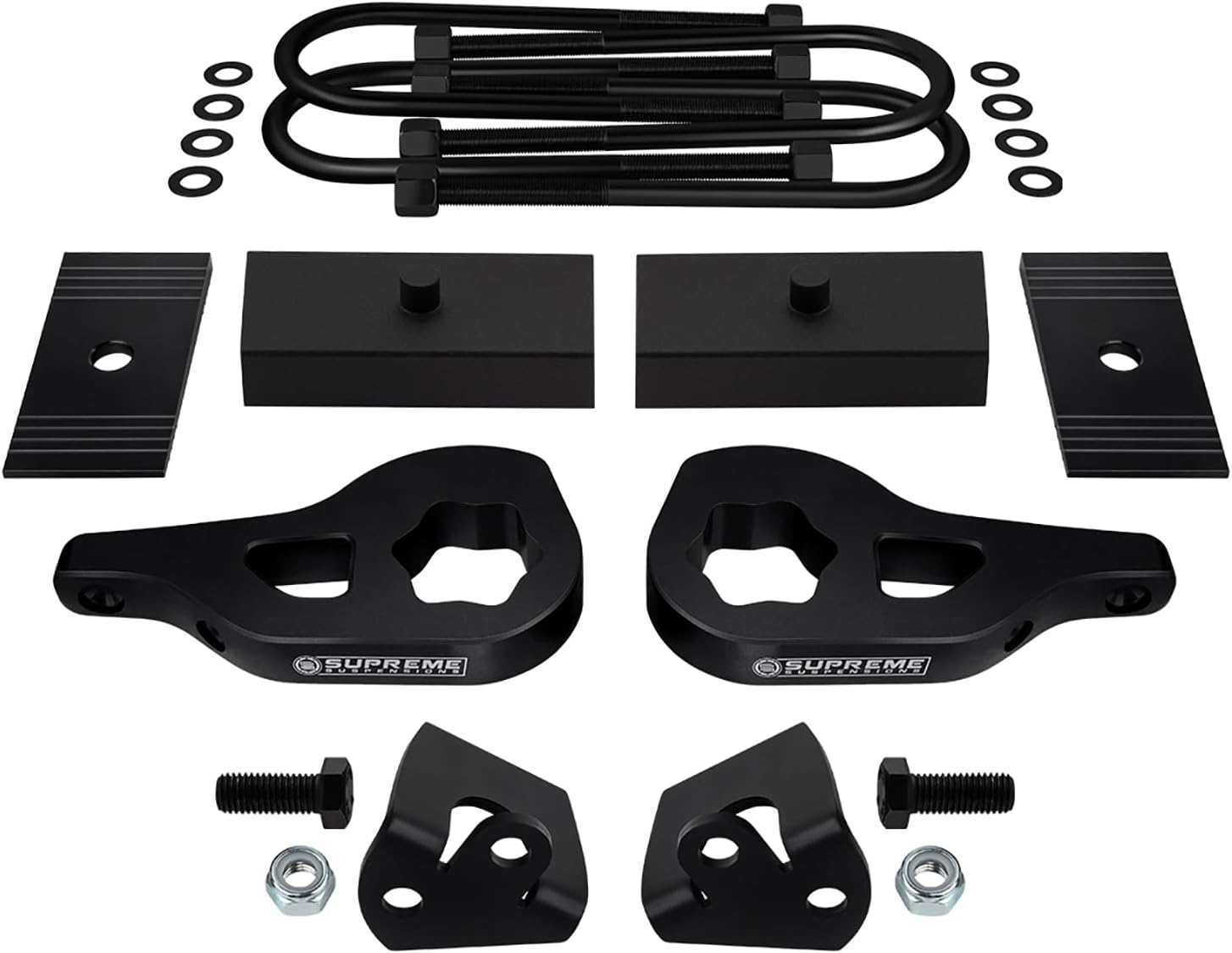 Supreme Suspensions - 3" Front + 1" Rear Lift Kit for 2002-2005 Dodge Ram 1500 4WD High Strength Steel Suspension Lift Kit with Front Shock Mount Extenders and Rear Axle Shims
