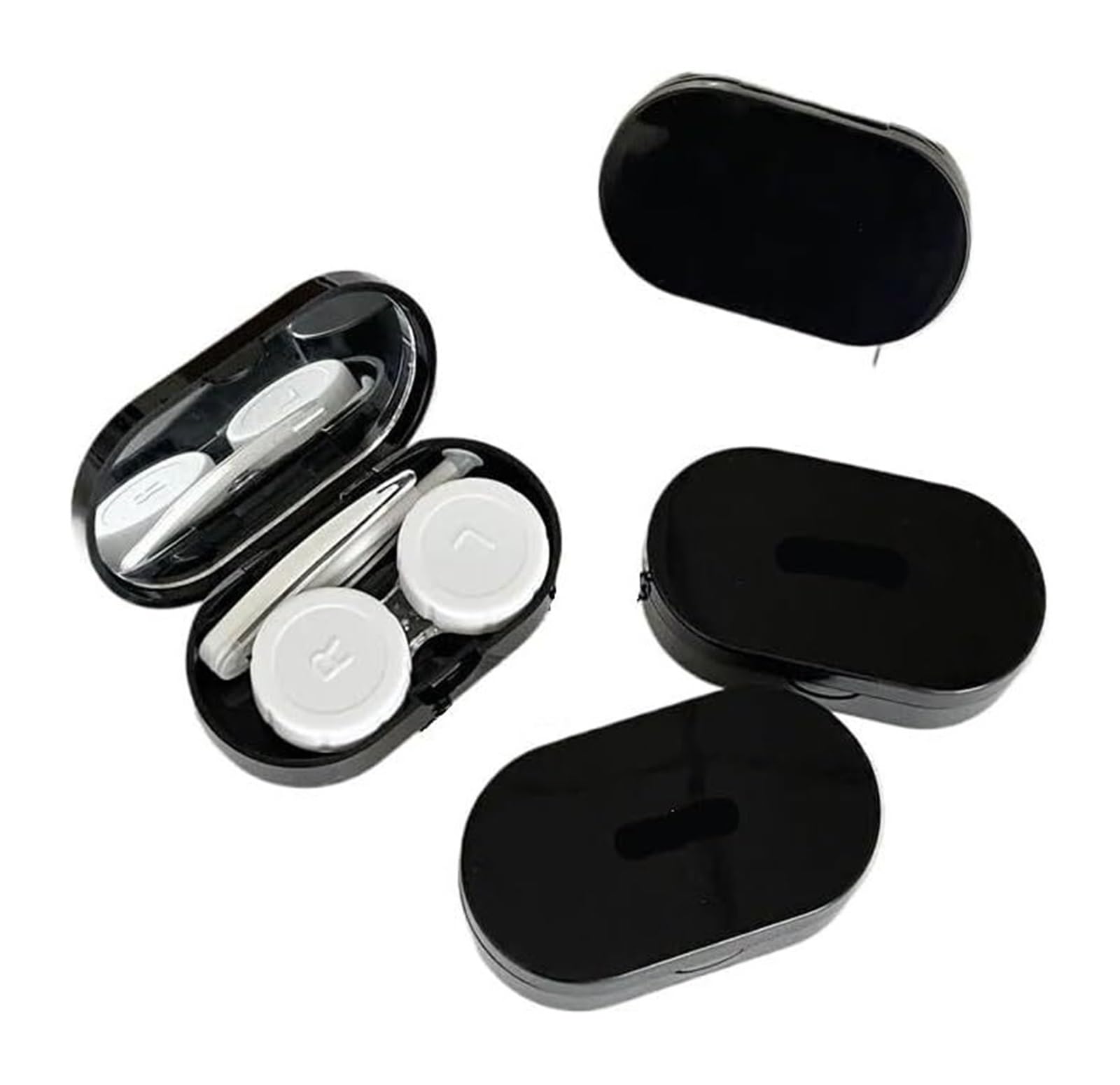 Pudełko na soczewki kontaktowe, Etui na soczewki kontaktowe 6szt. Wielokolorowe(Black)