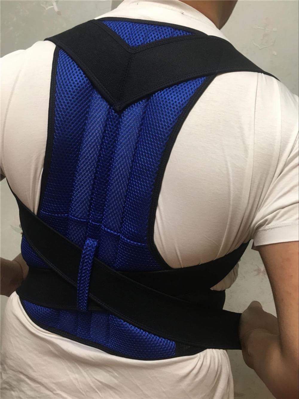 Regulowany pasek na ramię Korektor postawy na plecy Leczenie magnetyczne Pas podtrzymujący lędźwiowy Korektor postawy na ramię-black_extra Large Back Brace Pas podtrzymujący plecy dla mężczyzn
