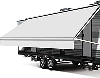 Vista 10 de Repuesto de tela para toldo de autocaravana, 18.5 onzas, resistente, resistente a la intemperie, de vinilo, para cámper, universal, para exteriores