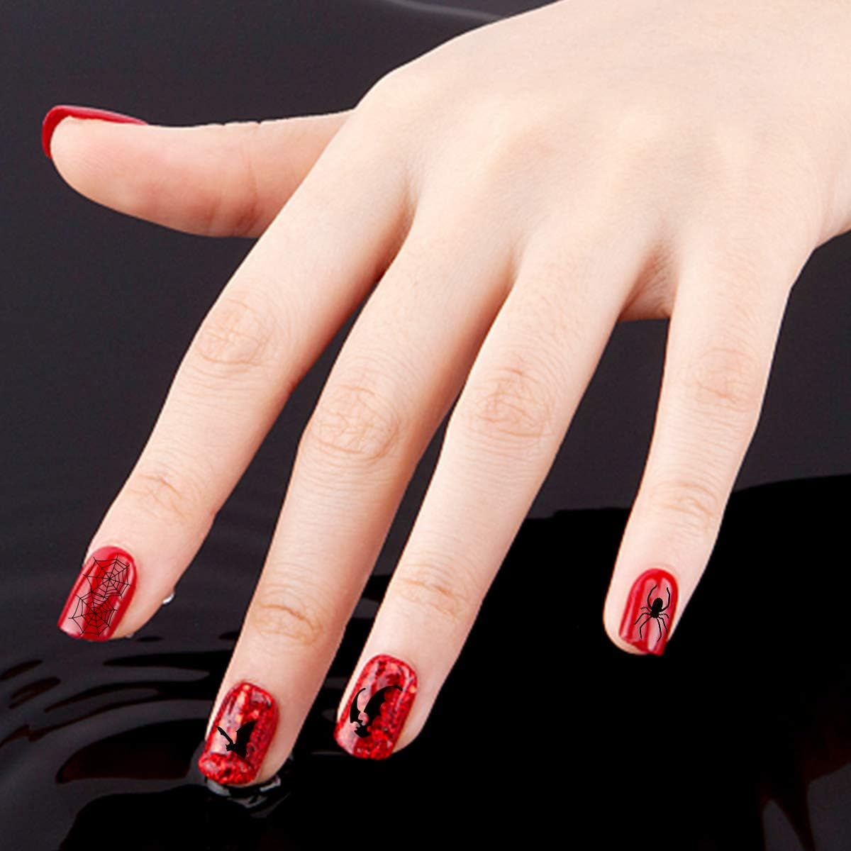 1200+ Pieces 3D Design Self Adhesive Halloween Nail Art Stickers Decals Tattoo Manicure Decoration for Fingernails Toenails Nail Tips : Beauty & Personal Care