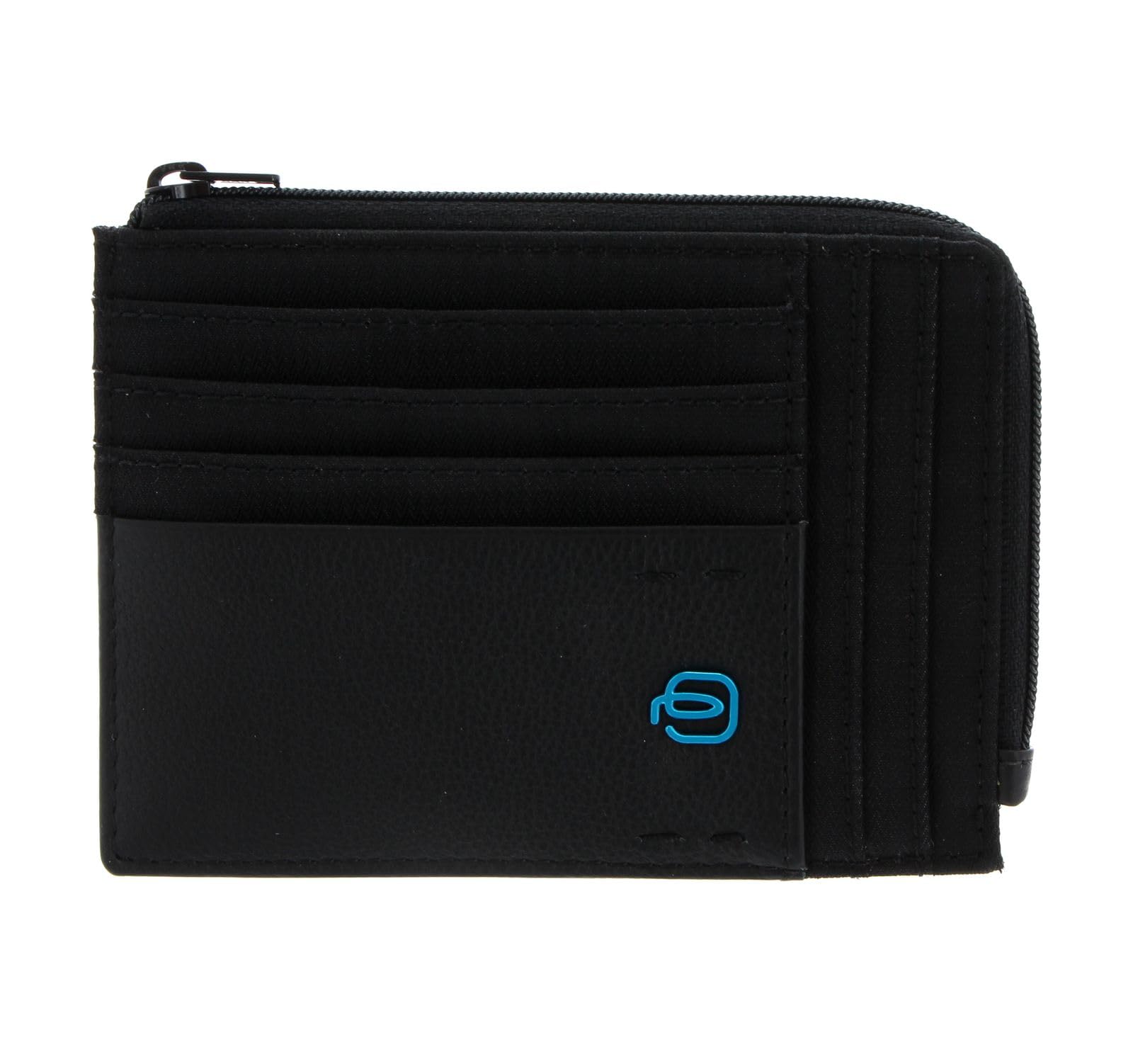 PIQUADRO P16 Bustina porta carte di credito in pelle e tessuto ad uno scomparto