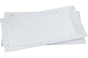Silver Spoons and More White Lace Rim Trays - Perfect for Dessert Tables