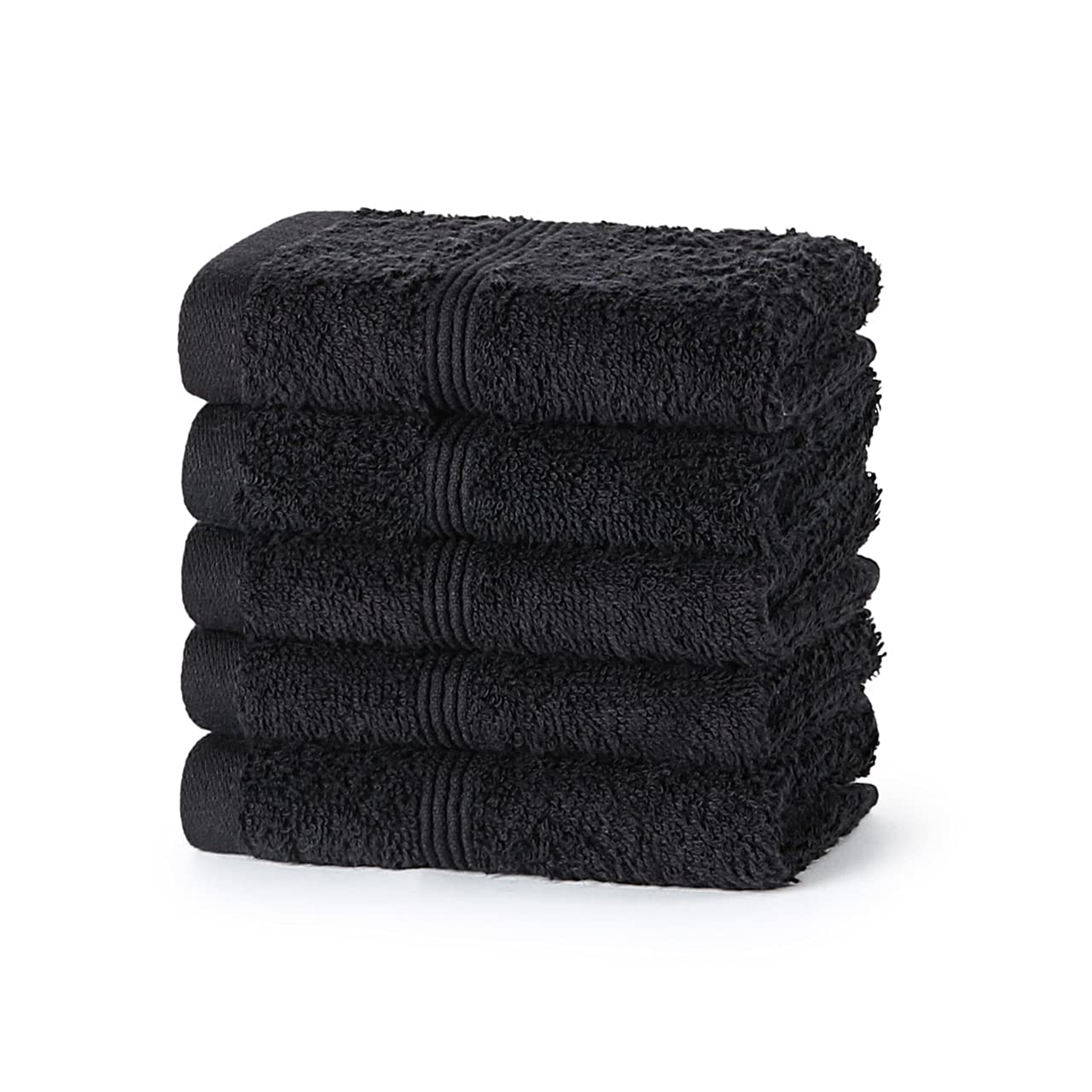 Style Spot 500 GSM Extra Thick Plush Royal luxury Egyptian Cotton Towels Highly Absorbent Durable Hotel & Spa Bathroom (Set of 4) Machine Washable (Black, Hand Towel)
