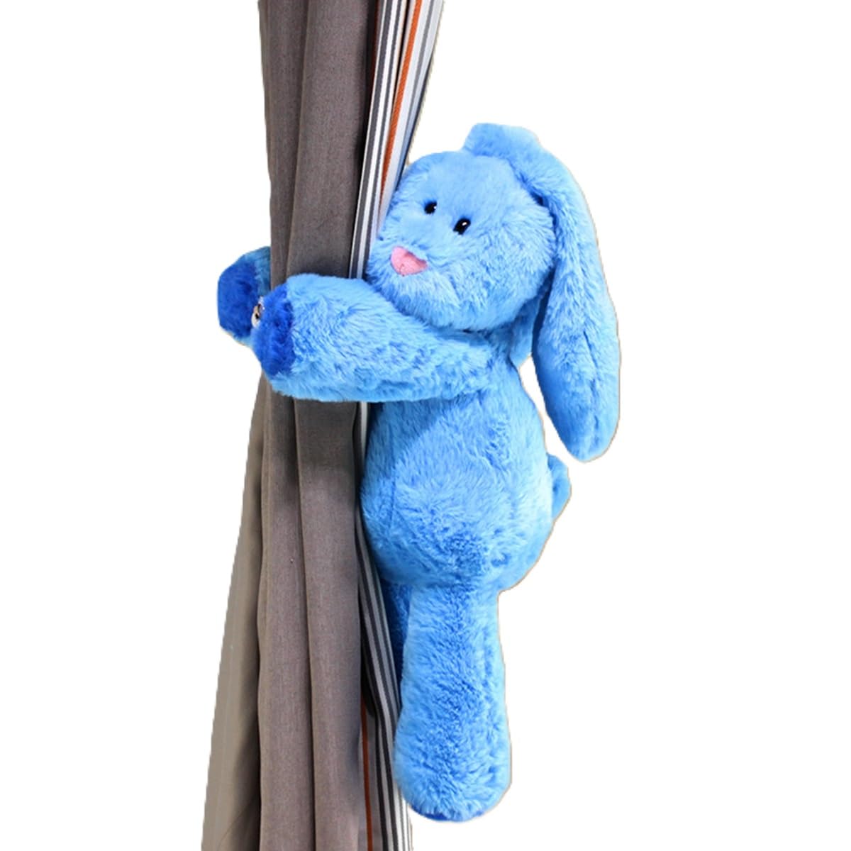 Embrasses pour Rideaux, Décorations d'animaux en Peluche Doux, Sangles de Support Rideau, embrasses avec Bouton élastique(Blue,1)