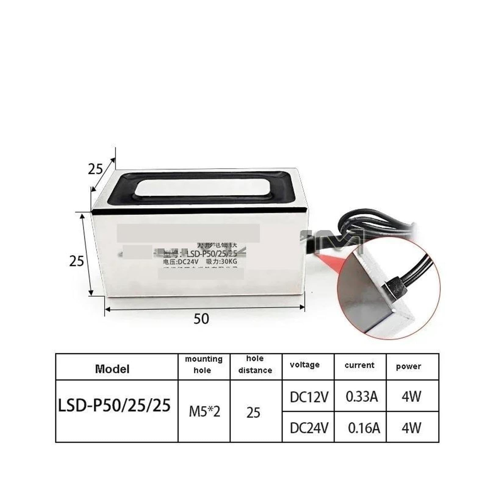 Électro-Aimant à Ventouse 30KG DC 12V/24V(24V)