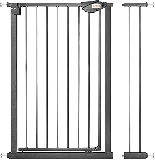 UBRAVOO Baby Gate for Dogs,Height 100CM Door Safety Gate for Child 85-94 cm Wide Auto Close Triple Lock Open Keep Stair Gate(Black)