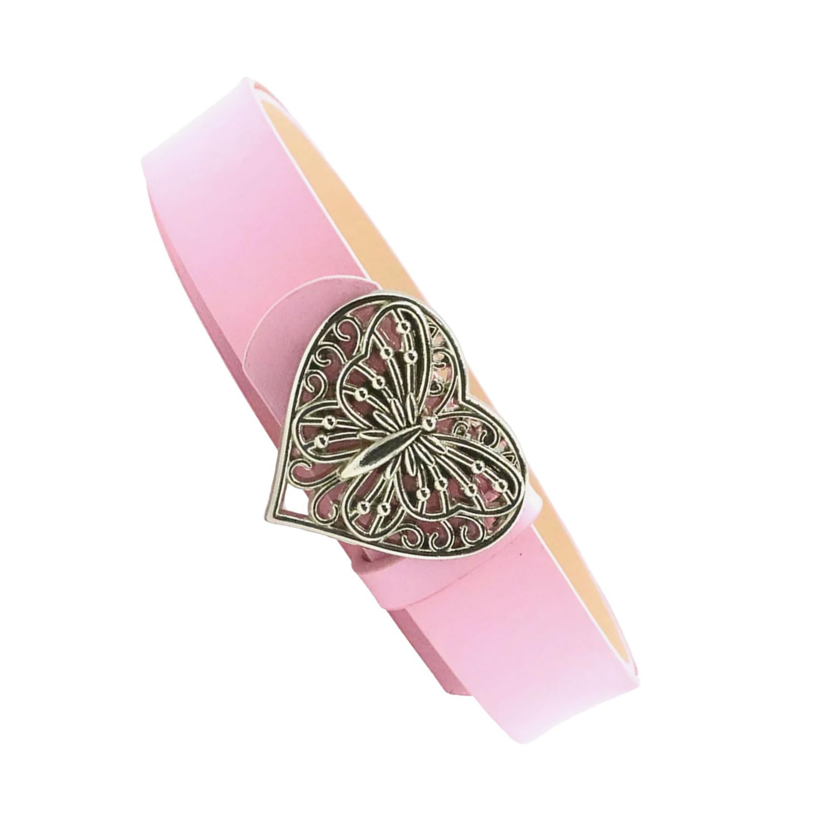 XBOKA Love Heart Butterfly Buckle Belt for Teens Casual Belt Pants Jeans Belt Eye Catching Waistband Women Accessories, Pk, 105x2.8cm