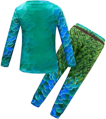 Miniatura 2 de Lito Angels Disfraz de monstruo marino de Halloween para niños, trajes de fiesta con máscara de cabeza, enteroconjunto de ropa