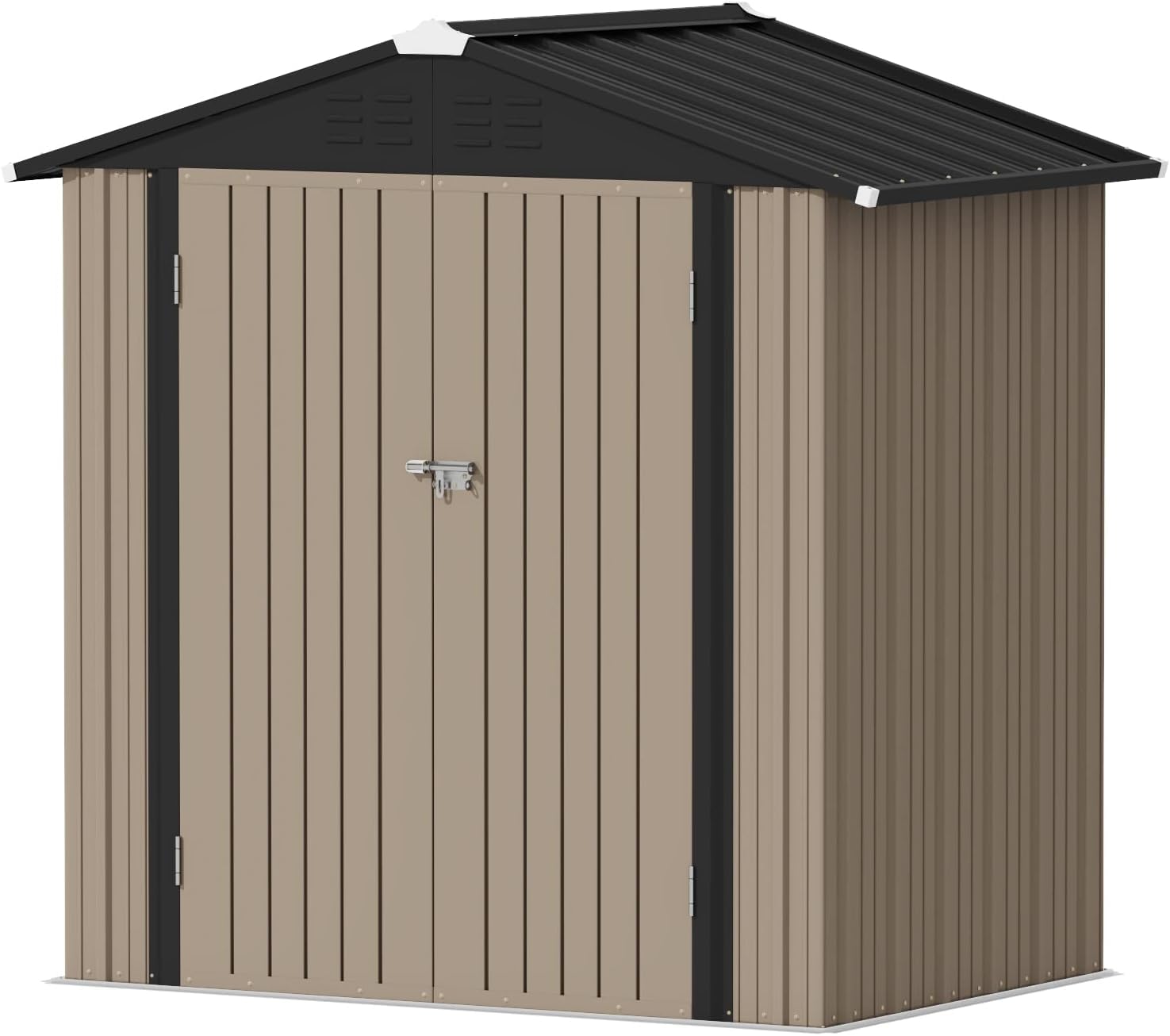 Devoko 6x4 FT Outdoor Storage Shed, Brown