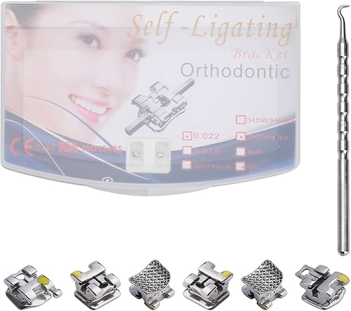 Anhuadental - Soporte de metal autoligante para ortodoncia 0022 Roth 345 con ganchos 20 soportespaquete