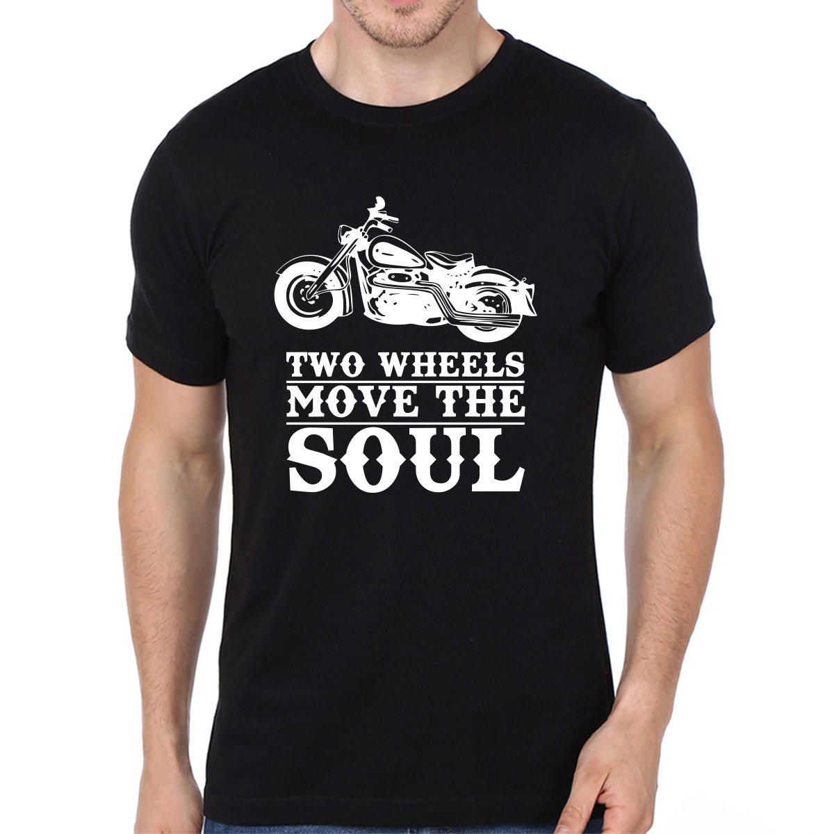 Status Apparels Men's Printed Regular Fit T-Shirt (M-HST-BIKERSOUL_Black
