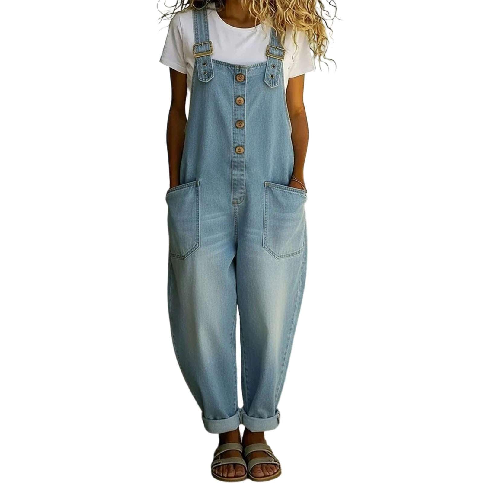 Genérico Mono Mujer Verano Bohemio Floral Petos Vaqueros Ajuste Holgado Pierna Ancha Overol Sin Mangas Elástico Peto Casual Playa Overoles Tallas Grandes Cómodas Con Bolsillos