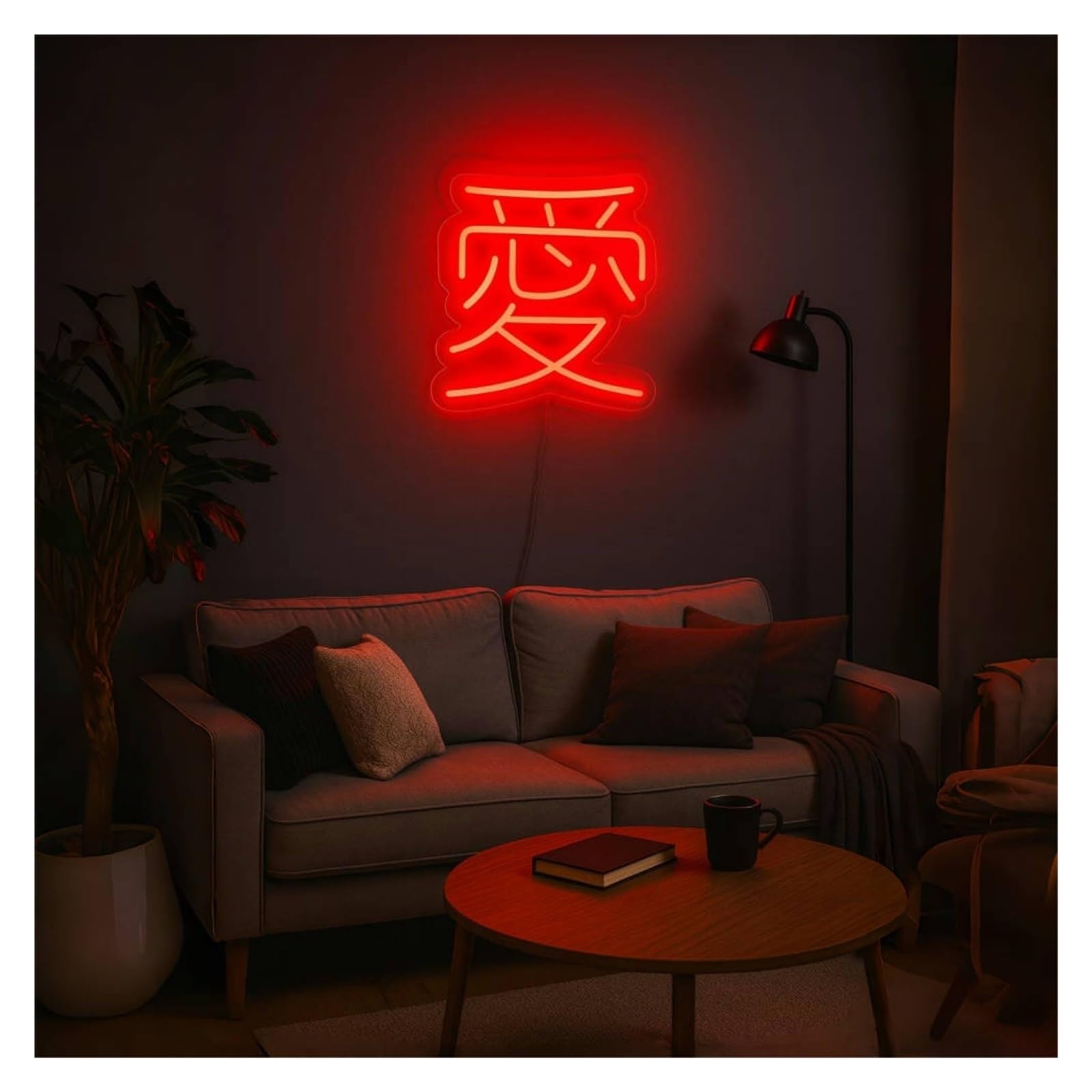 RONGCH Hanging Art Signs Love Neon Sign, Suitable for Living Room Or Bedroom Decor with Dimmable 38cm(A)