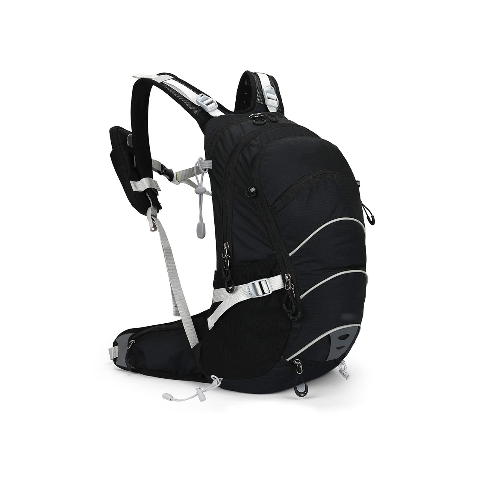 Zaino da Viaggio con Staffa da 20 Litri, Zaino da Ciclismo, Borsa Sportiva, Zaino da Campeggio Impermeabile con Copertura Antipioggia (Nero)