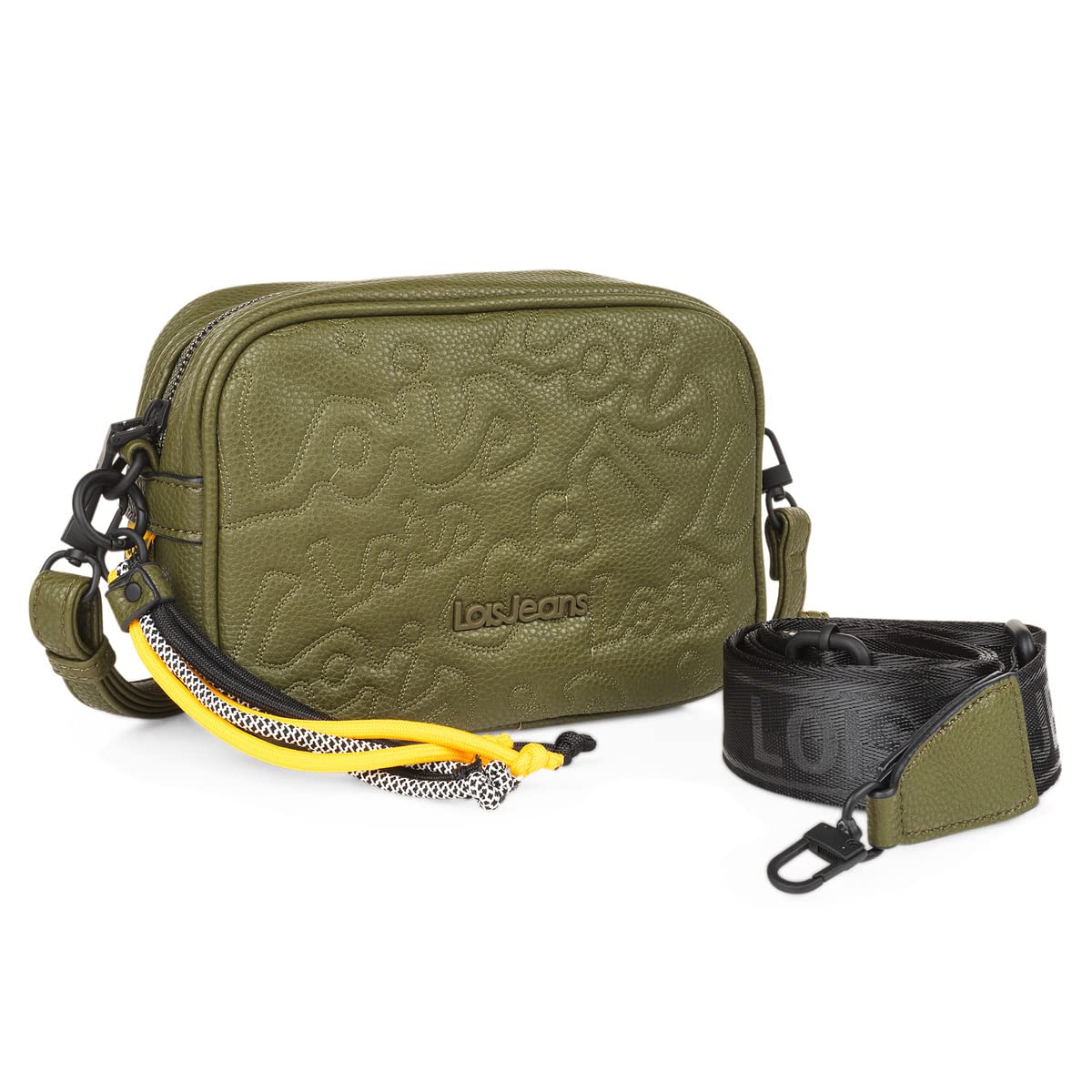 Lois - bolso bandolera de mujer pequeño. base reforzada. cuero pu. bordado.