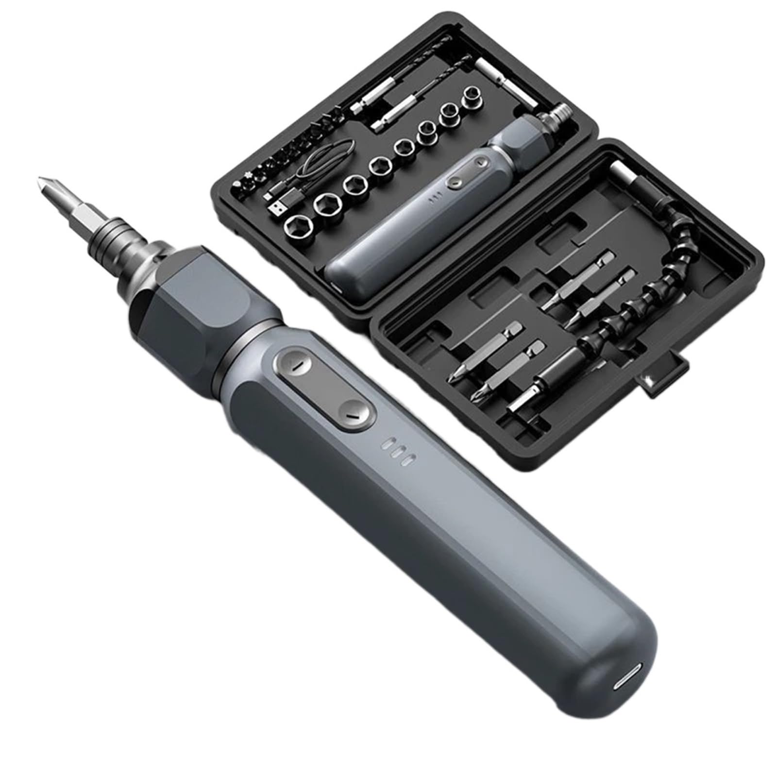 Amrttwy One Color Electric Screwdriver, Electric Screwdriver Rechargeable Mini Drill 3.6V Power Tools Set Household Maintenance Repair