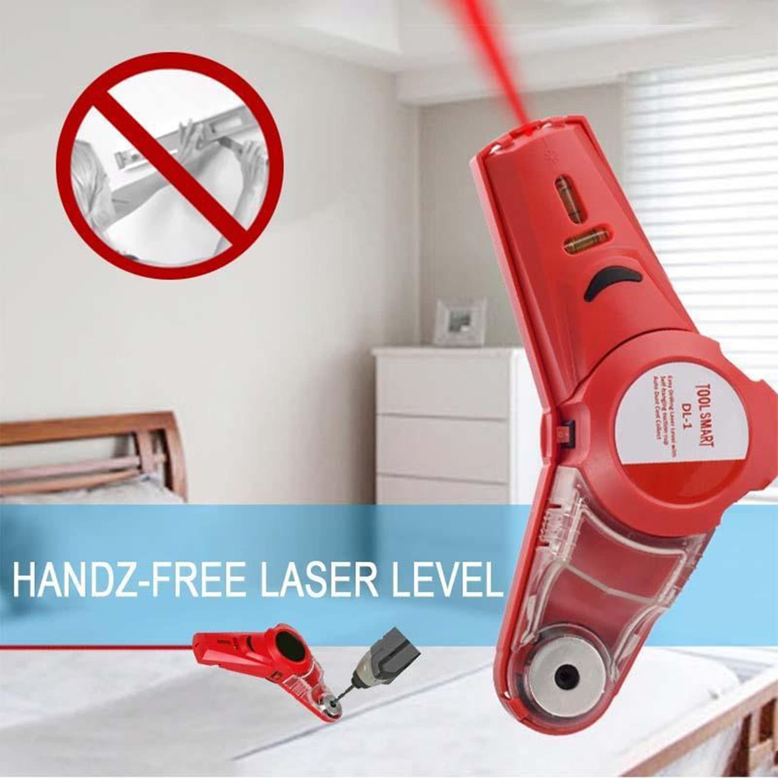 Taladro Colector de polvo Manos libres Colectores de polvo Kit de sierra perforadora, nivelador láser de perforación inalámbrico de succión fuerte ABS para pared