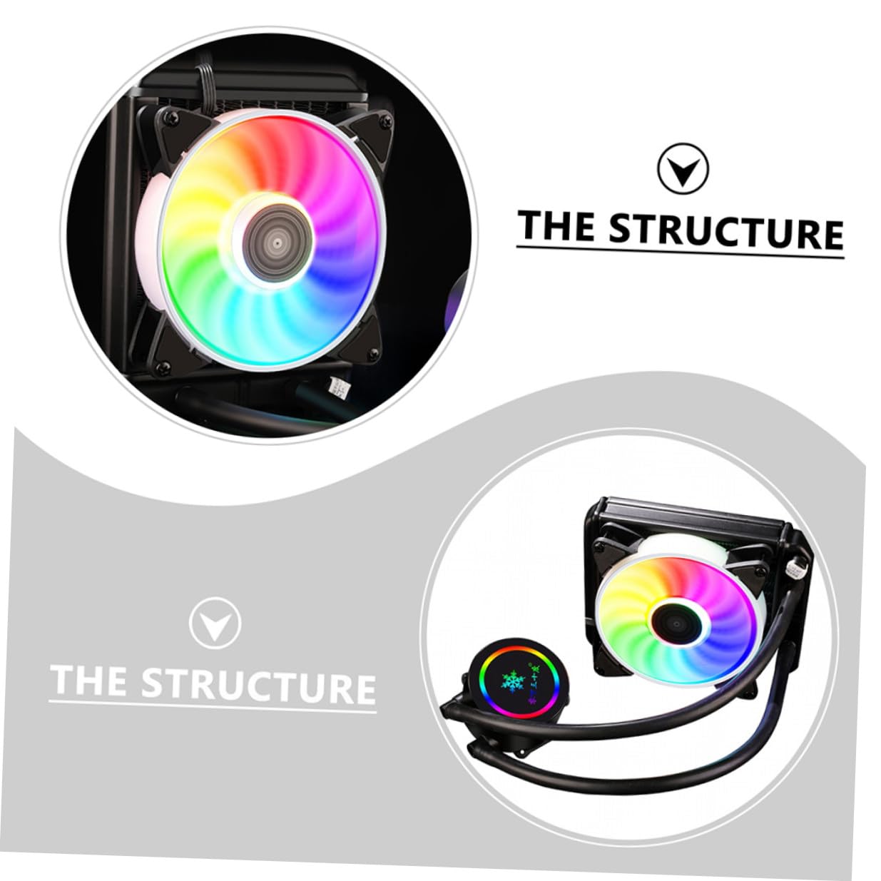 KICHOUSE Liquid CPU Cooler 120mm Water-Cooled Radiator with Argb Fan for Gaming Desktop Pcs, Silent Cooling System Compatible with Intel and Advanced Processors, High Performance Heat Sink