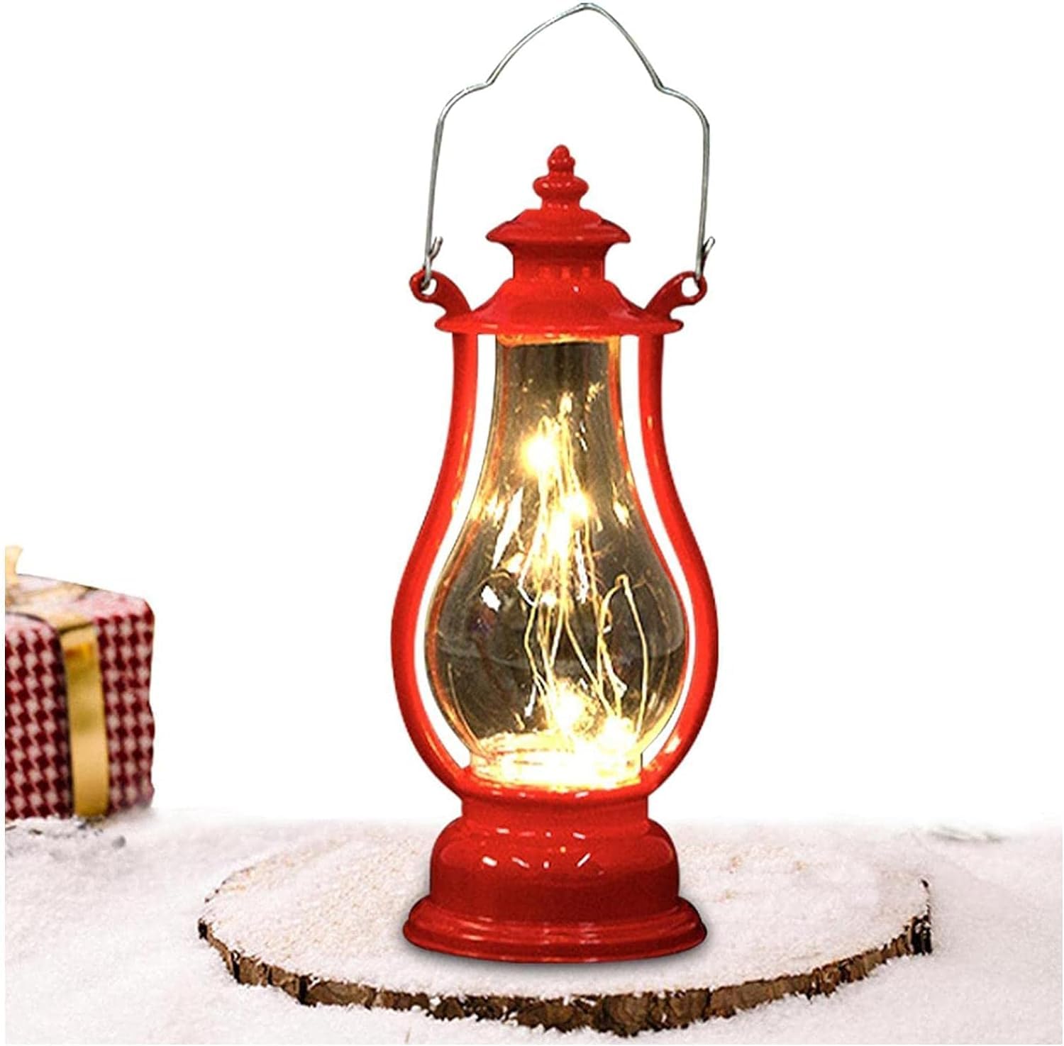 Kerosene lamp, Halloween Decorative Hanging Lantern for Camping Garden Party Deck Yard and Home Decor(Red)
