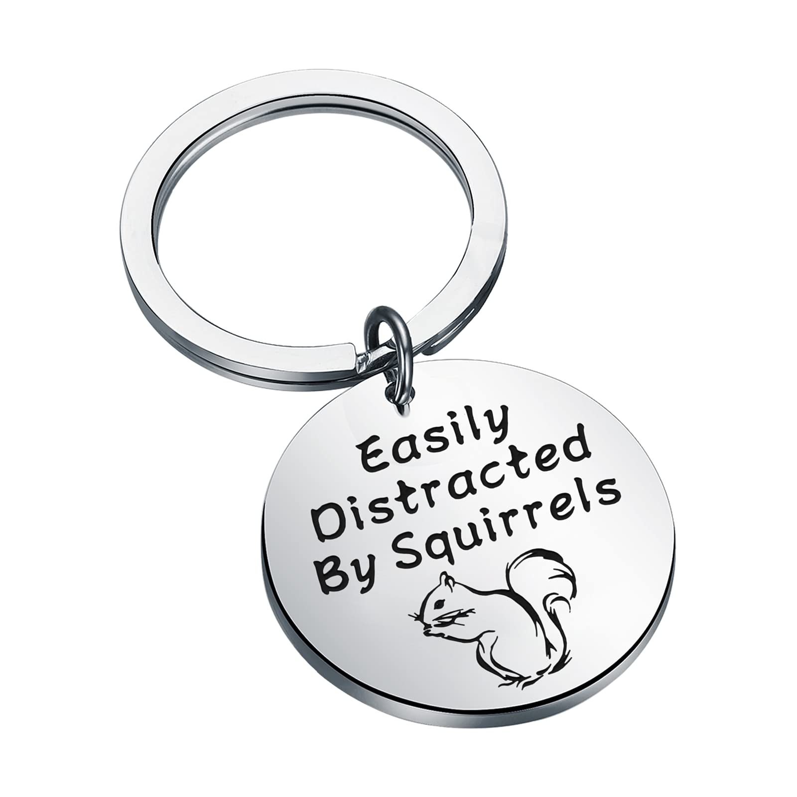KUIYAI Squirrel Gift Squirrel Keychain Squirrel Lover Gift Easily Distracted By Squirrels (distracted by squirrel UK)