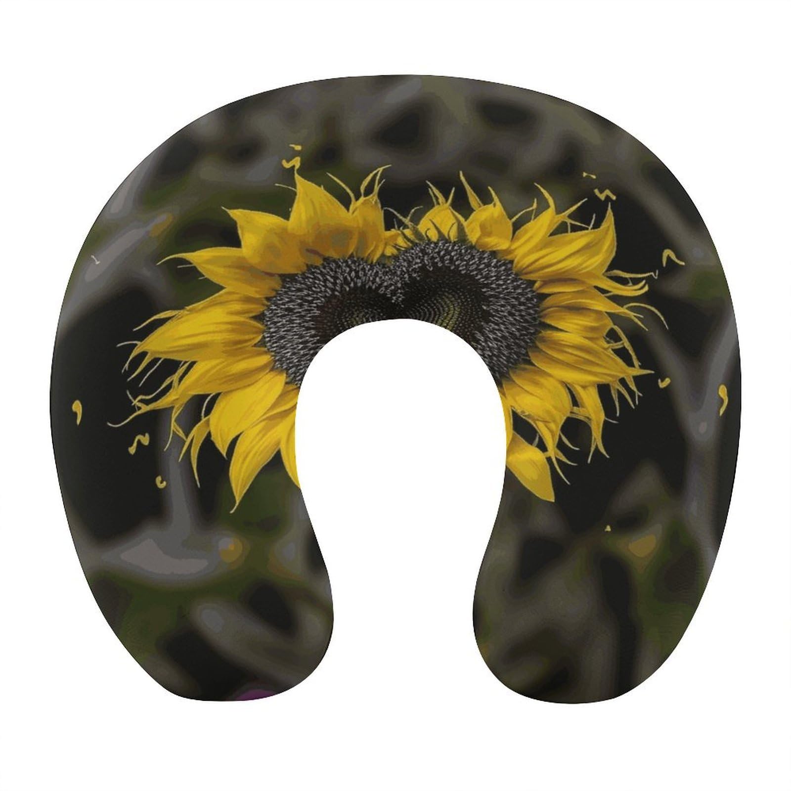 Btcowzrv Style Heart Shaped Sunflower U Shaped Neck Pillow Travel Pillows