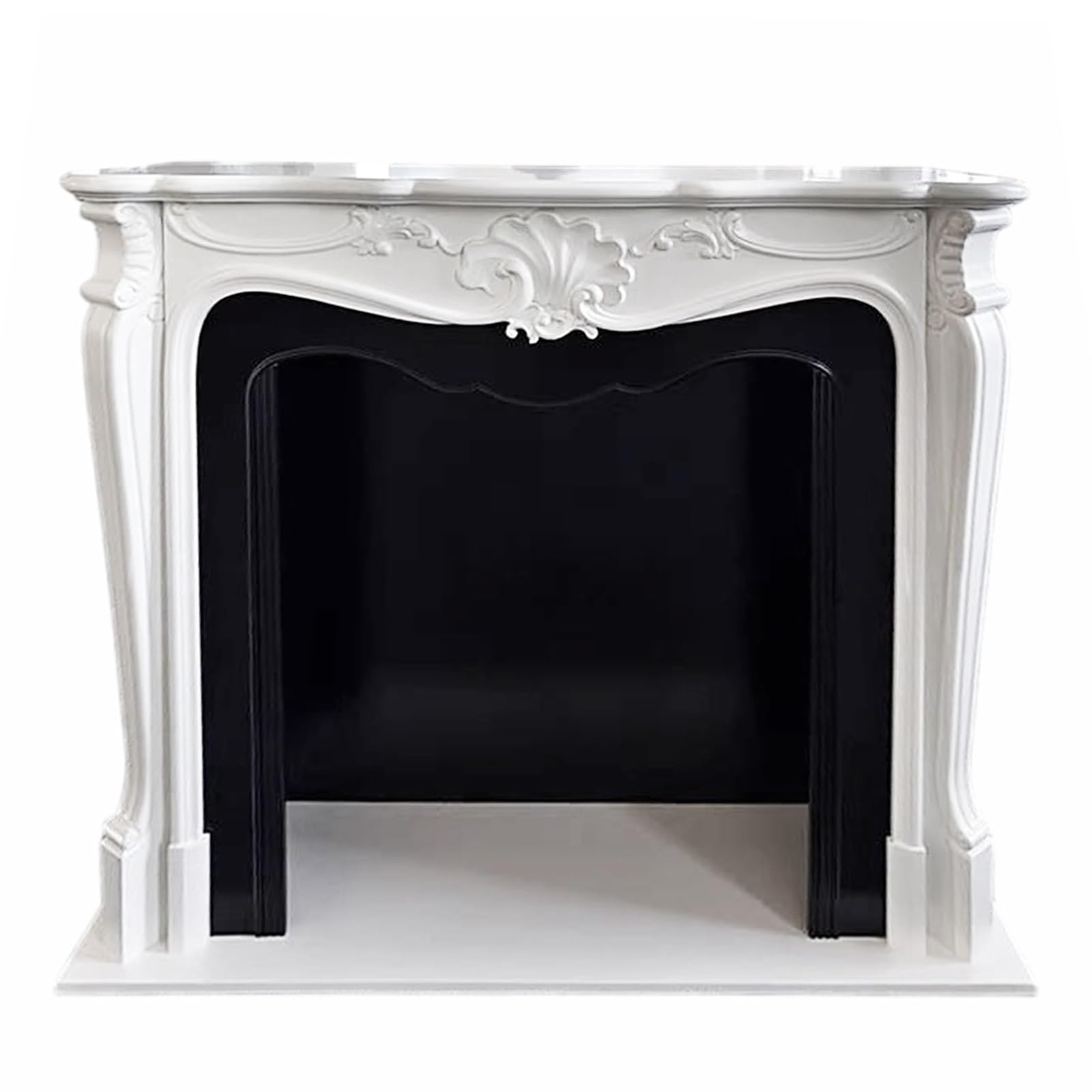 Mantels Surrounds Solid Birch Wood Fireplace Mantel Surround Ornate French Style Freestanding Decorated Frame