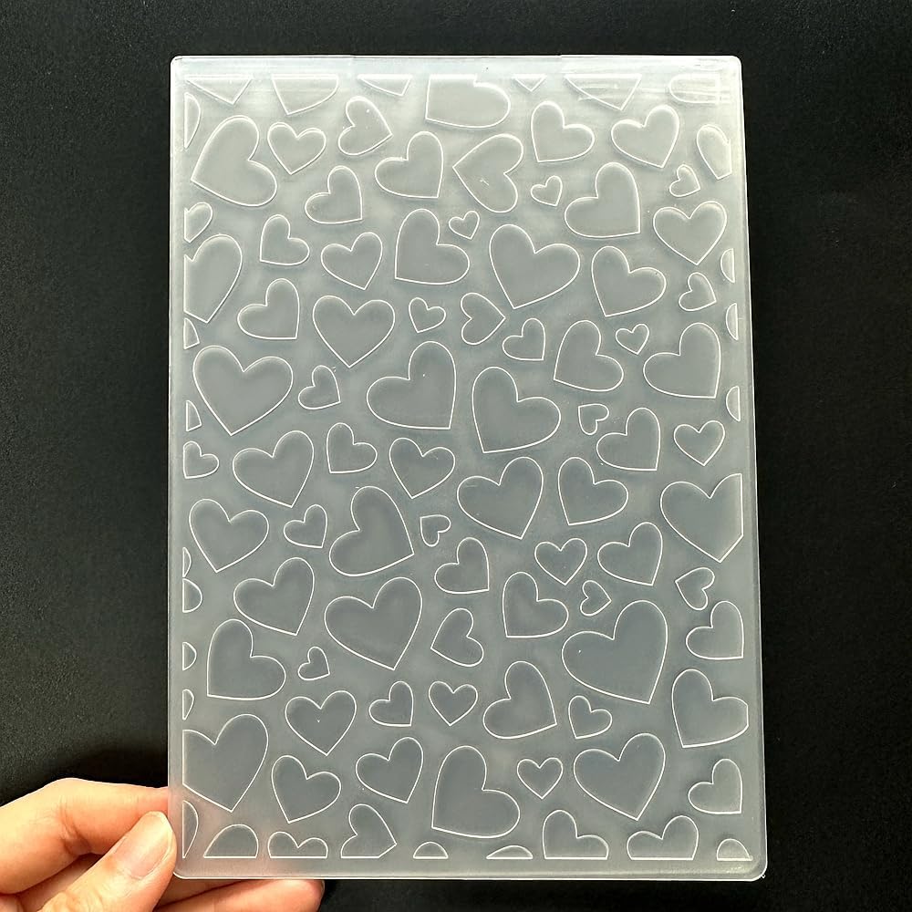 3D Plastic Embossing Folder Template Full Screen Love Texture 5x7 Inch for Card Making DIY Scrapbooking Paper Crafting Handmade Crafts Scrapbooking Arts Supplies Scrapbook Decor