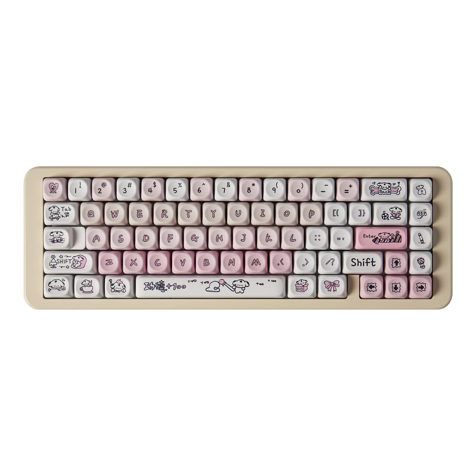Sponsored Ad – Pink Keycaps, MOA PBT Keycap, Cute Dog Keycaps,136 Keys DYE-SYB Custom Keycap Set for Mx Cherry Mechanical Keyboard 61/64/84/87/104/108 Layout (Pink)