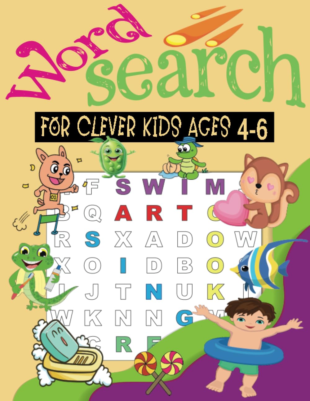 Word Search For Clever Kids Ages 4-6: Themed children's word search puzzles for beginners, to improve vocabulary and tracing letters with fun and ... workbook for first word search activities.