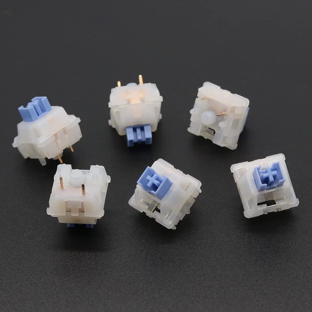 Outemu Jade Switch MX 5 Broches RGB Lubrifié Tactile Linéal/Clicky/Silencieux pour Clavier Mécanique (Color : Clicky Blue Jade, Size : 90Pcs)